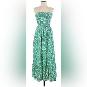 ZESICA XL NWT WOMENS BOHEMIAN FLORAL PRINTED STRAPLESS LONG MAXI DRESS